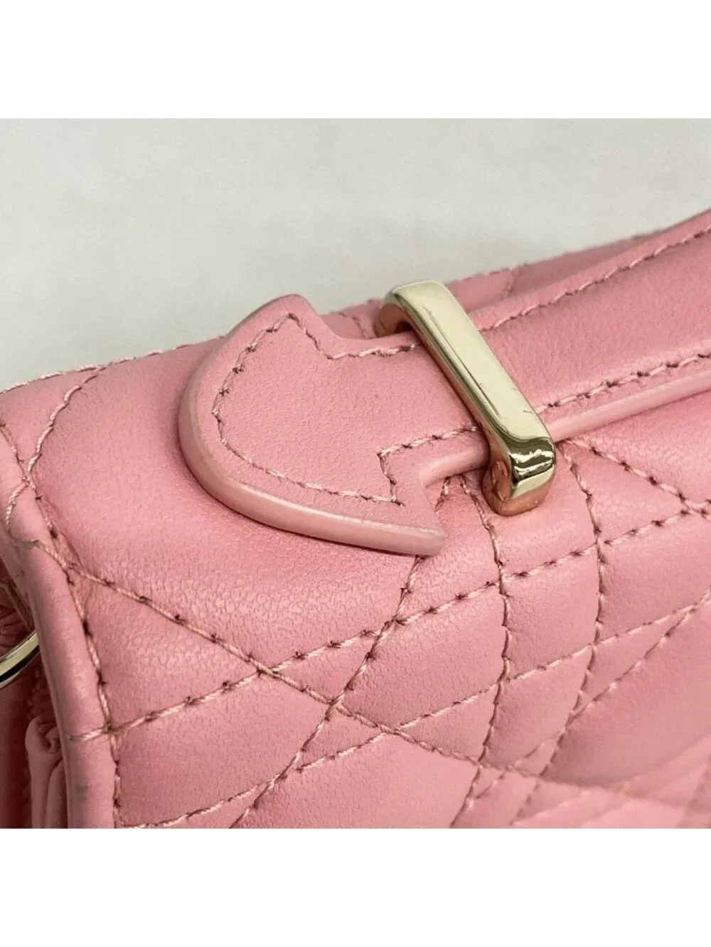 Dior Handbag Cannage MY Leather Pink Champagne Gold 2-Way Bag - Picture 8 of 10